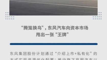 “腾笼换鸟”,东风汽车向资本市场甩出一张“王牌”