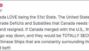 特朗普：加拿大来合并吧，不然中国…