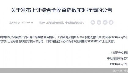 计入分红收益、公布实时行情！上证综指衍生指数焕新上线