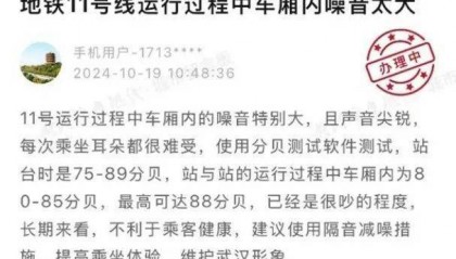 武汉一地铁线路被指噪音过大！“跟人说话得用喊的......”官方回应