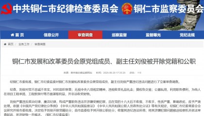 官方通报:刘俊搞权色交易、公器私用