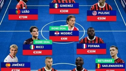 德转列米兰潜在首发：魔笛、里奇在列，萨勒马科尔斯右后卫