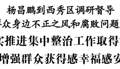 杨昌鹏到西秀区调研督导集中整治群众身边不正之风和腐败问题工作